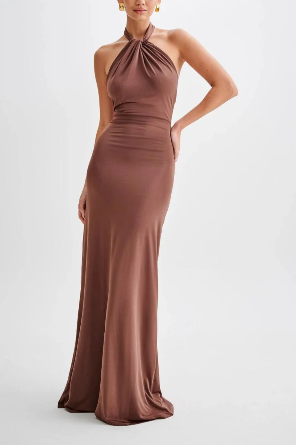 Celeste | Bodycon Maxi Dress with Open Back Design | Elegant Long Dress for Wedding Guests