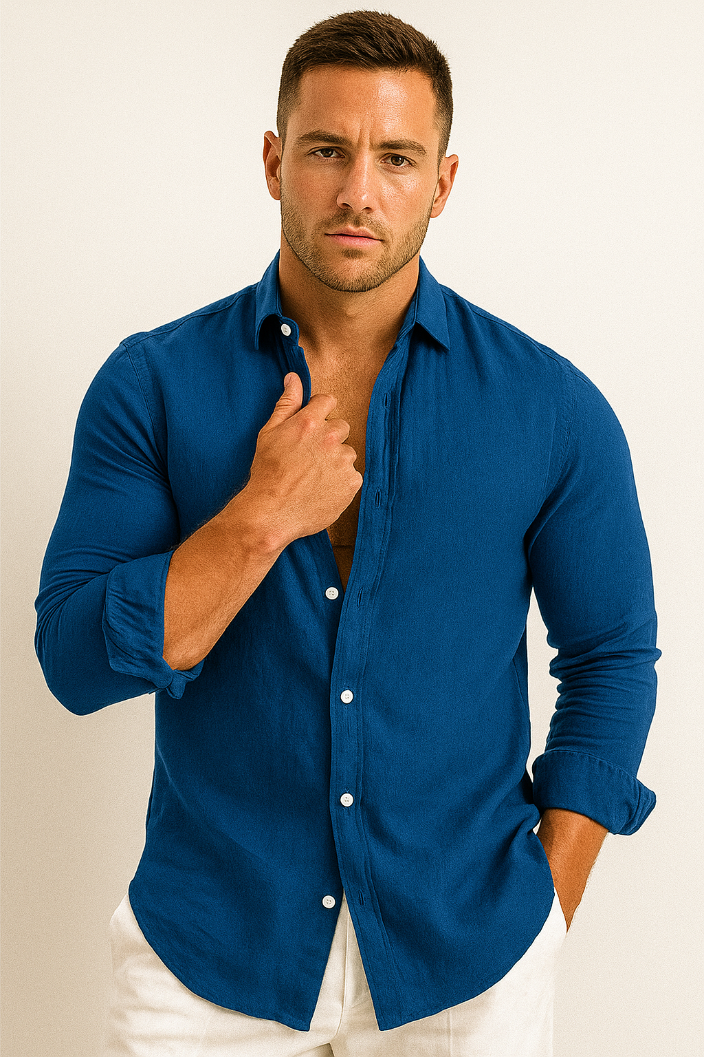 Classic Linen Shirt | Men's Shirt with Moisture-Wicking Fabric | Versatile Style for Warm Weather