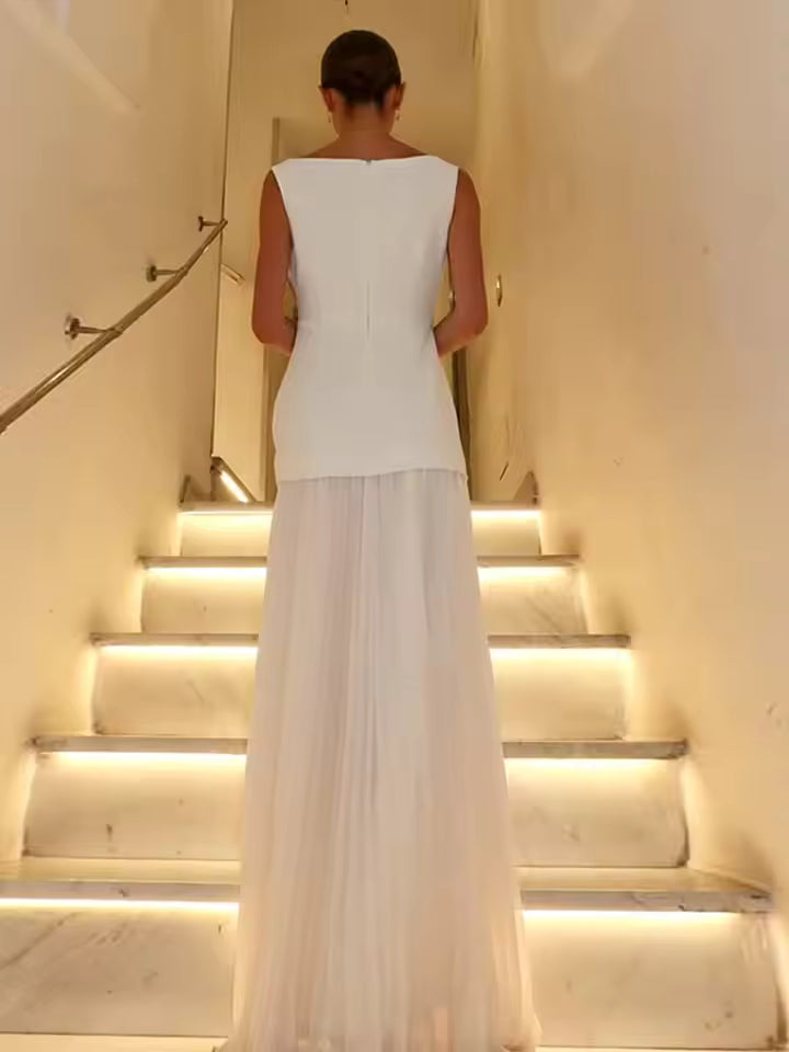 Elegant Collection | Women's Dress with Flowing Pleats | Timeless Formal Wear for Weddings and Events