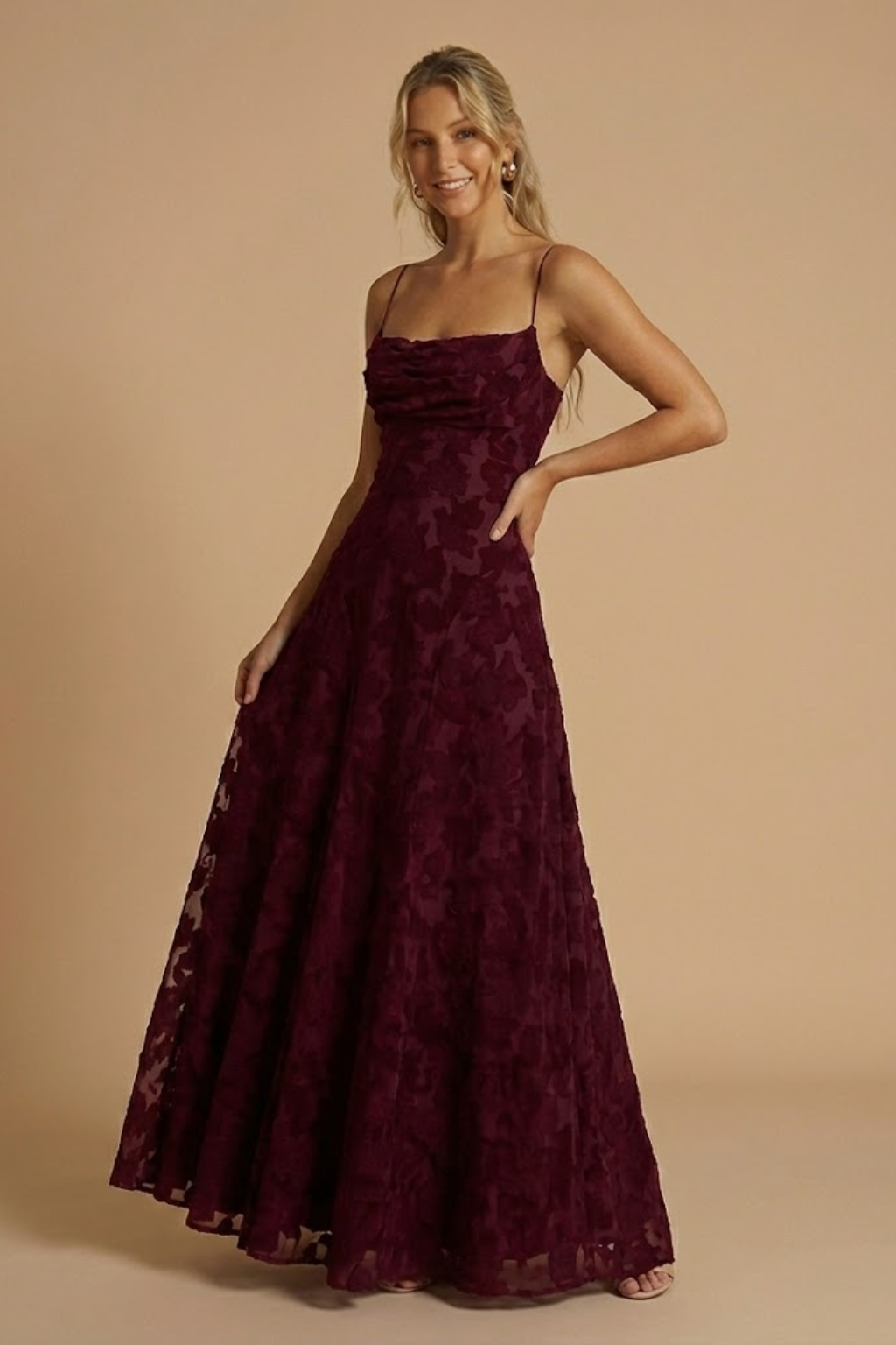 Elegant Floral Maxi Dress | Women's Formal Dress with Fitted Bodice for Timeless Style