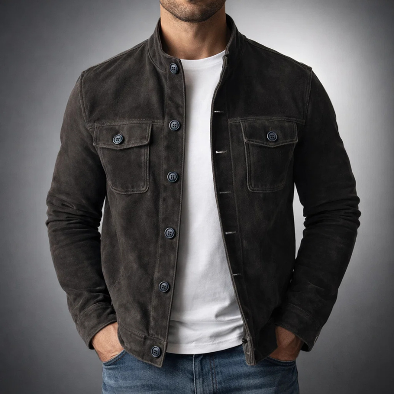 Jenson Collection | Suede Jacket with Smooth Lining | Timeless Design for Comfort