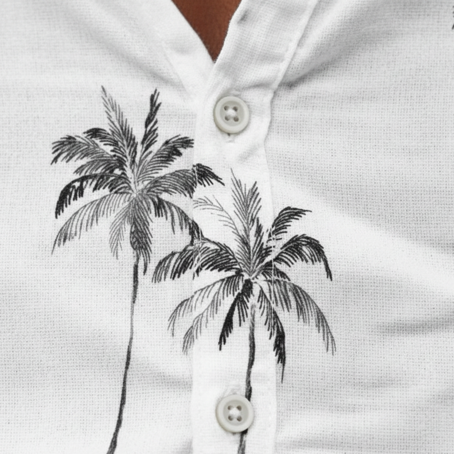 Tropical Vibes | Men's Hawaiian Shirt with Palm Print | Relaxed Fit for Summer Style
