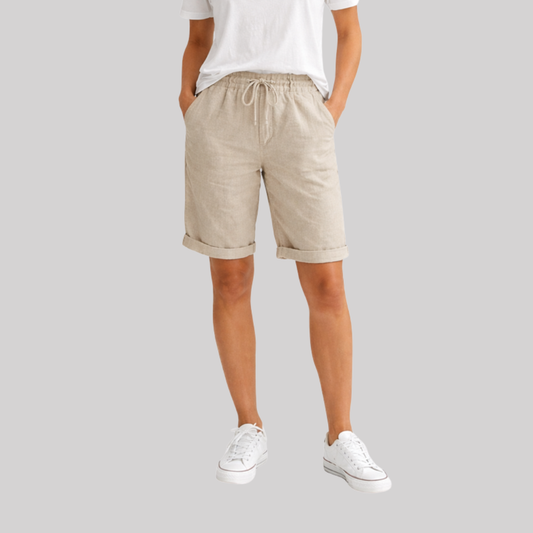 Aveline | Women's Linen Capri Pants with Elastic Drawstring Waist | Relaxed Fit for Effortless Style