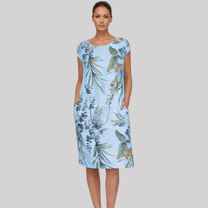 Ivy Collection | Women's Summer Dress with Botanical Print | Relaxed Fit for Effortless Comfort