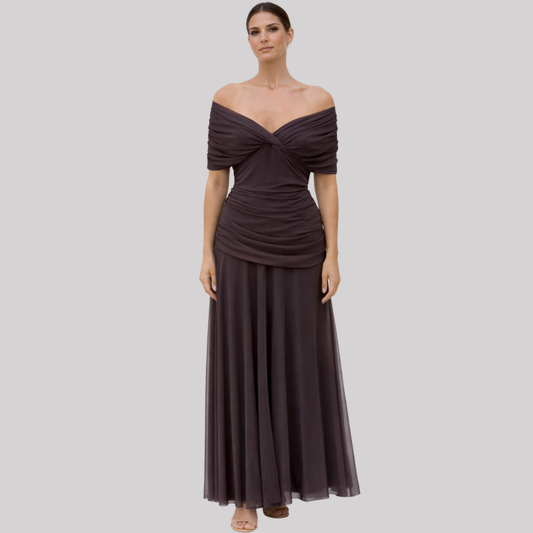 Elegant Collection | Women's Dress with Off-Shoulder Pleated Design | Lightweight Summer Style for Effortless Chic