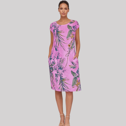 Ivy Collection | Women's Summer Dress with Botanical Print | Relaxed Fit for Effortless Comfort