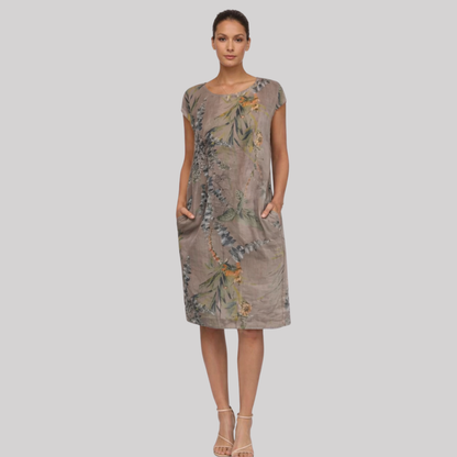 Ivy Collection | Women's Summer Dress with Botanical Print | Relaxed Fit for Effortless Comfort