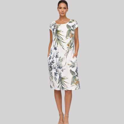 Ivy Collection | Women's Summer Dress with Botanical Print | Relaxed Fit for Effortless Comfort