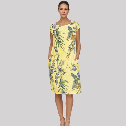 Ivy Collection | Women's Summer Dress with Botanical Print | Relaxed Fit for Effortless Comfort