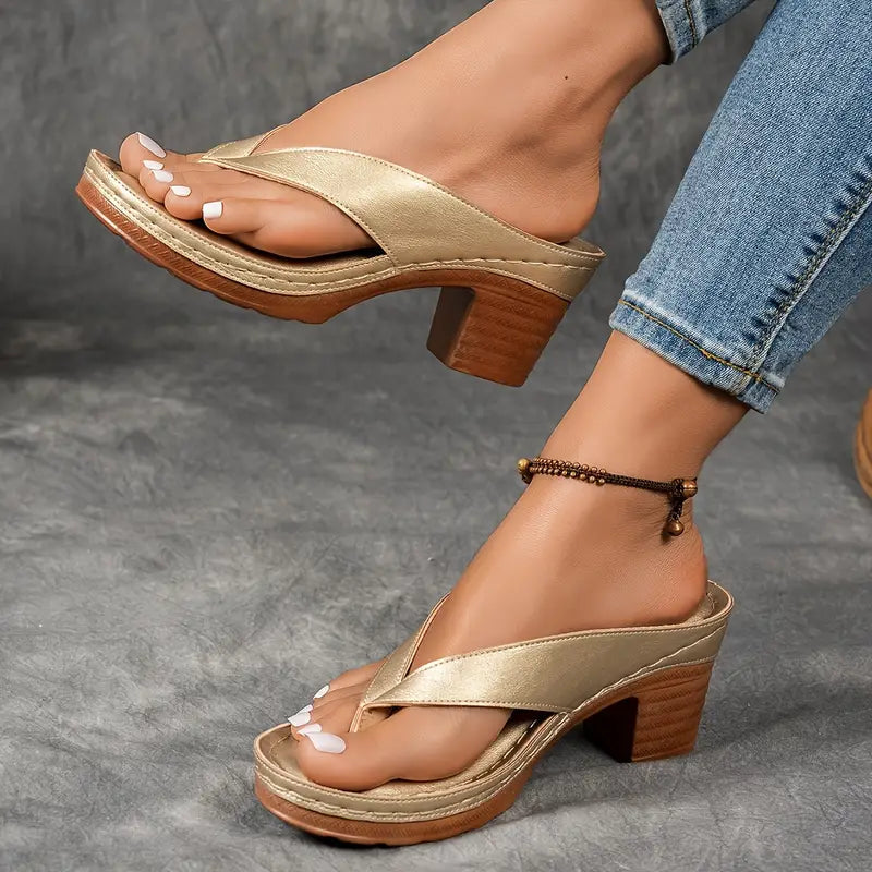 Abigail | Block Heel Sandals with Ergonomic Support | Stylish Comfort for Everyday Wear