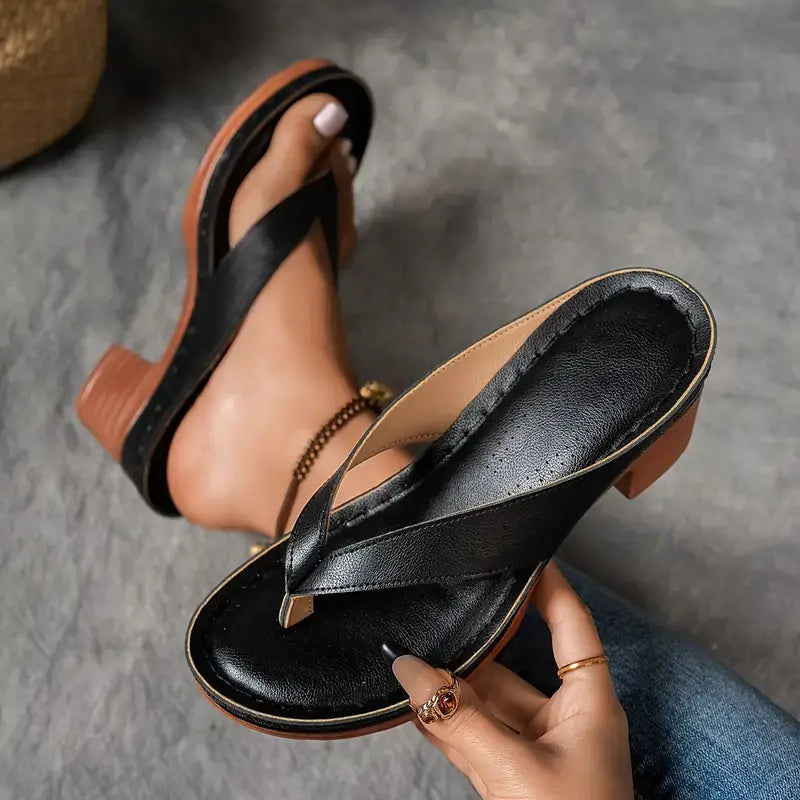 Abigail | Block Heel Sandals with Ergonomic Support | Stylish Comfort for Everyday Wear