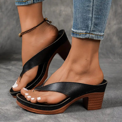 Abigail | Block Heel Sandals with Ergonomic Support | Stylish Comfort for Everyday Wear