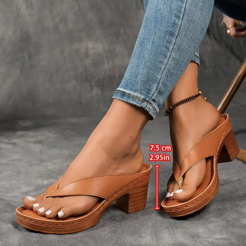 Abigail | Block Heel Sandals with Ergonomic Support | Stylish Comfort for Everyday Wear