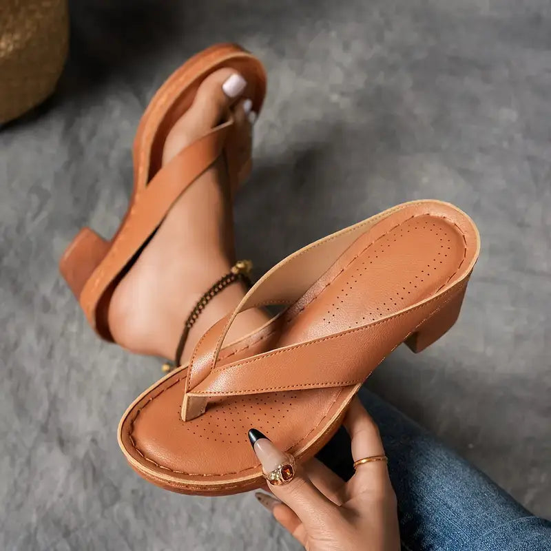 Abigail | Block Heel Sandals with Ergonomic Support | Stylish Comfort for Everyday Wear