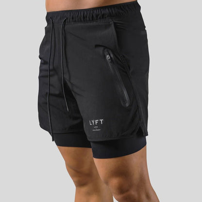 ActiveFlex | Men's 2-in-1 Gym Shorts with Breathable Cotton & Compression Liner | Comfortable Fit for Workouts