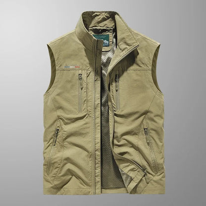 Active Essentials | Men's Vest Jacket with Full Zip and Multiple Pockets | Lightweight Layering for Outdoor Adventures