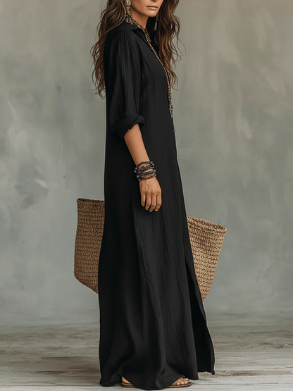 Alessandra | Women's Relaxed Maxi Shirt Dress with Button-Front Design | Effortless Style for Summer Elegance