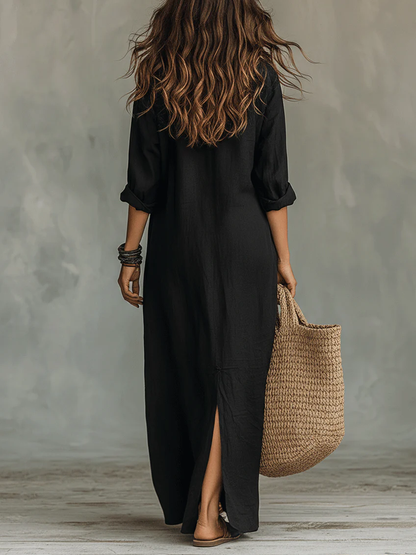 Alessandra | Women's Relaxed Maxi Shirt Dress with Button-Front Design | Effortless Style for Summer Elegance
