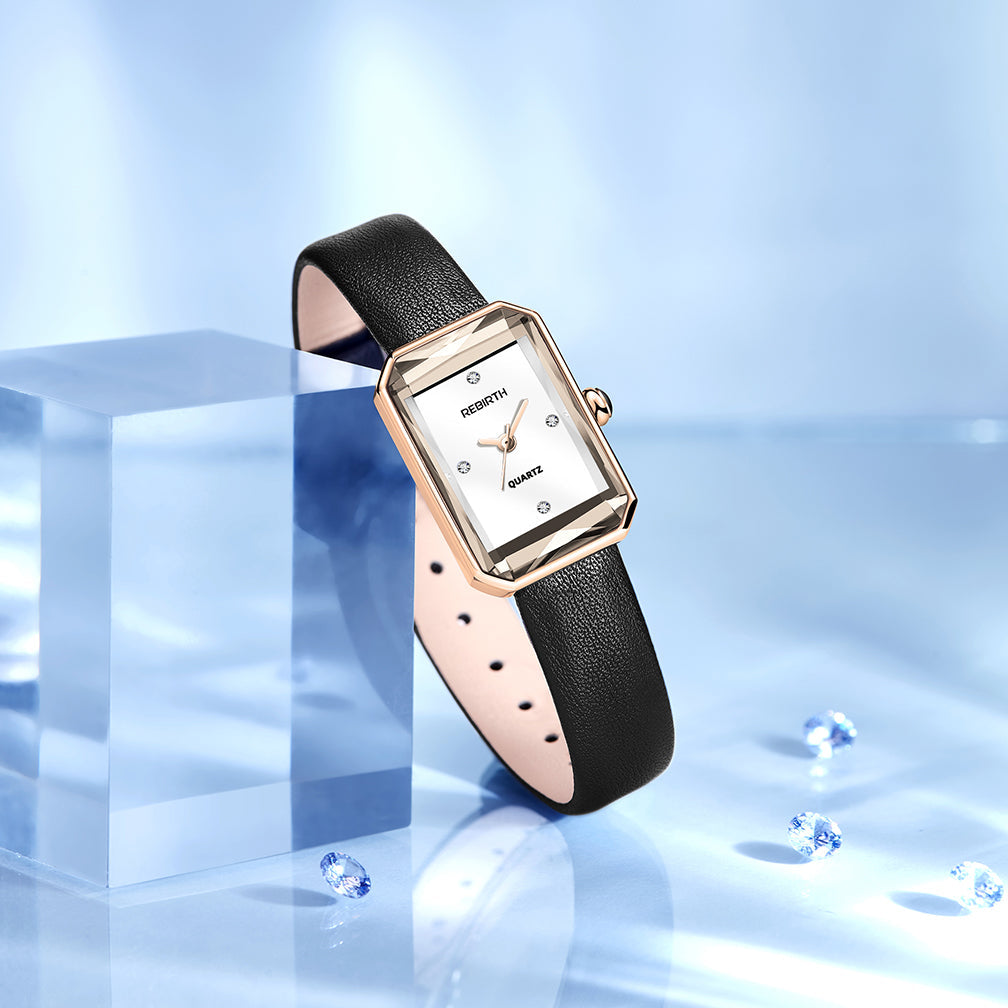 Aurora | Classic Rectangular Wristwatch with Scratch-Resistant Crystal | Elegant Design for Timeless Style