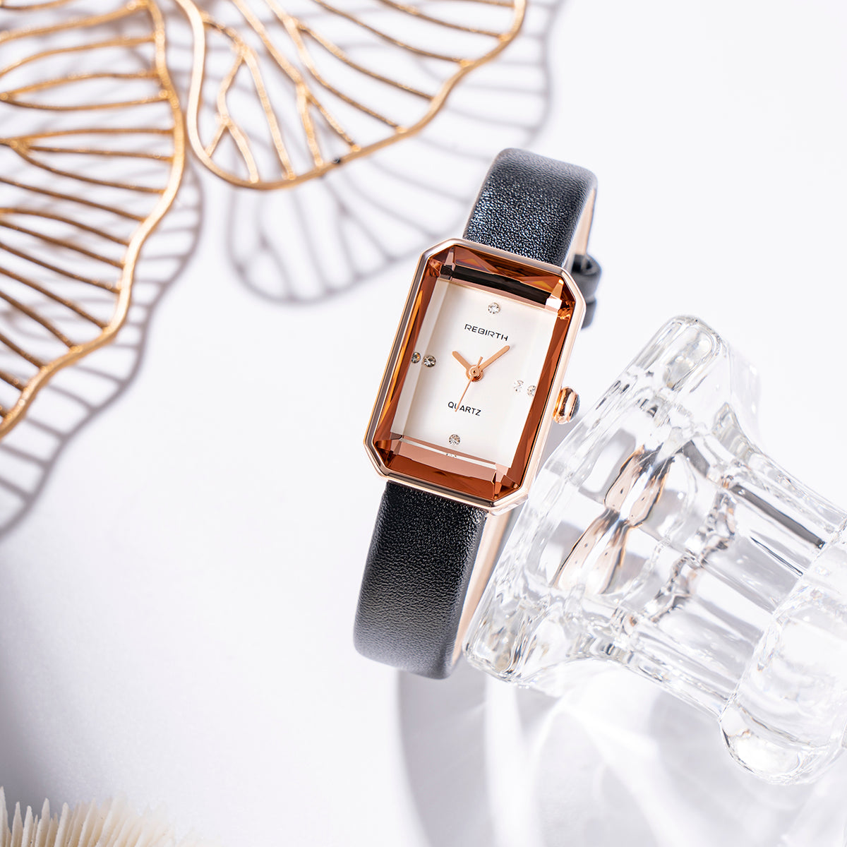 Aurora | Classic Rectangular Wristwatch with Scratch-Resistant Crystal | Elegant Design for Timeless Style