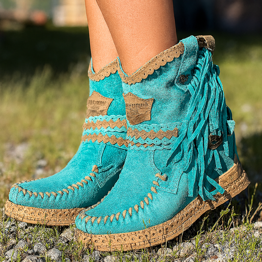 Boho Chic | Ankle Boots for Women with Fringe Accents | Stylish Comfort for Everyday Wear