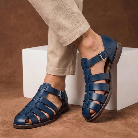 Cameron Collection | Men's Sandals with Closed Toe & Buckle Strap | Stylish Comfort for Summer Outings