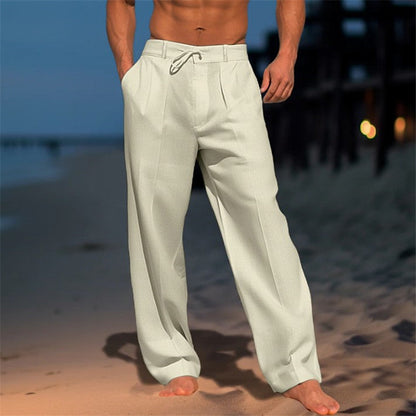 Casual Comfort | Men's Wide Leg Drawstring Pants with Pleated Front | Relaxed Fit for Everyday Style