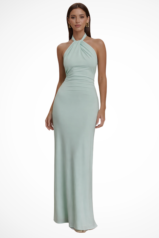Celeste | Bodycon Maxi Dress with Open Back Design | Elegant Long Dress for Wedding Guests