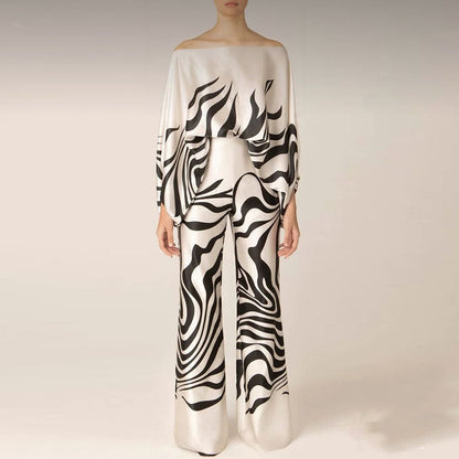 Chic Summer | Women's Outfit Two-Piece Set with Off-Shoulder Lantern Sleeves | Stylish Clothing for Effortless Elegance