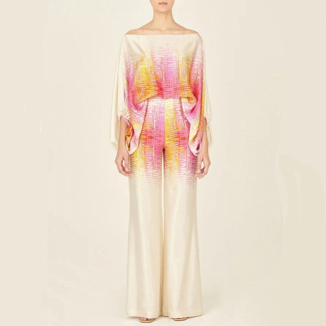 Chic Summer | Women's Outfit Two-Piece Set with Off-Shoulder Lantern Sleeves | Stylish Clothing for Effortless Elegance