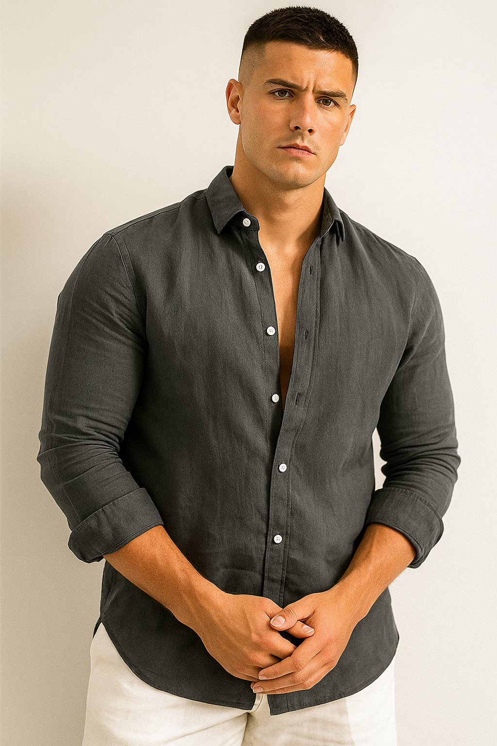 Classic Linen Shirt | Men's Shirt with Moisture-Wicking Fabric | Versatile Style for Warm Weather