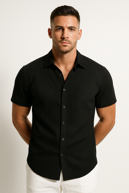 Classic Short Sleeve Men's Shirt with Slim Fit Design | Lightweight Fabric for Versatile Summer Style