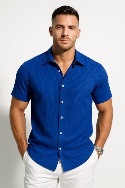 Classic Short Sleeve Men's Shirt with Slim Fit Design | Lightweight Fabric for Versatile Summer Style