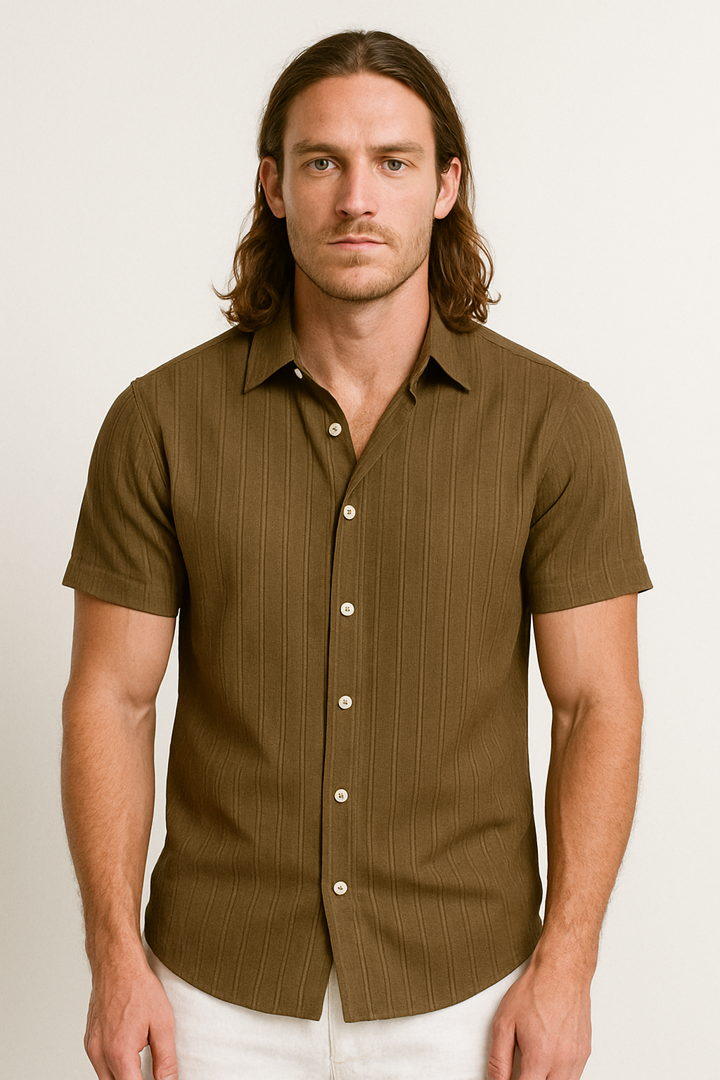 Classic Short Sleeve Men's Shirt with Slim Fit Design | Lightweight Fabric for Versatile Summer Style