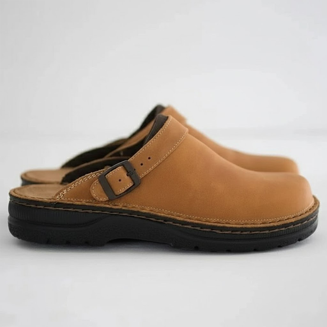 Eckhart | Orthopaedic Leather Clogs with Thick Sole | Stylish Comfort for Everyday Wear