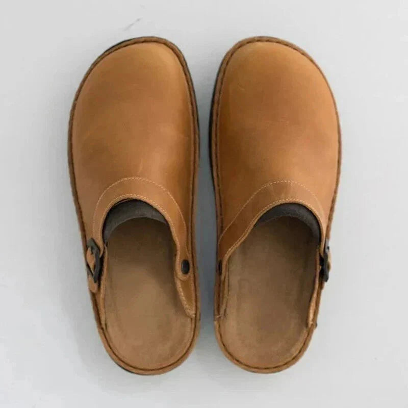 Eckhart | Orthopaedic Leather Clogs with Thick Sole | Stylish Comfort for Everyday Wear