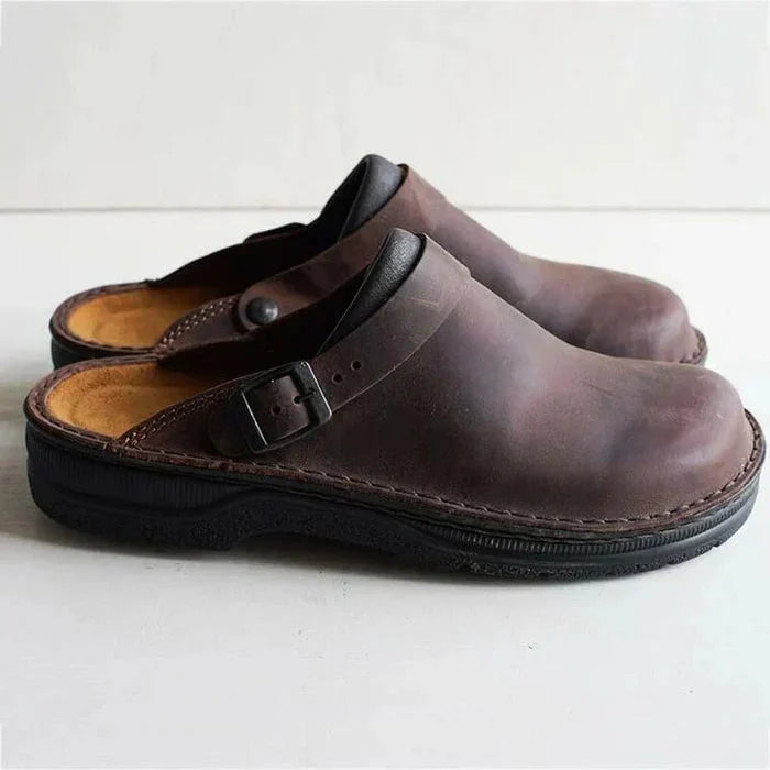 Eckhart | Orthopaedic Leather Clogs with Thick Sole | Stylish Comfort for Everyday Wear