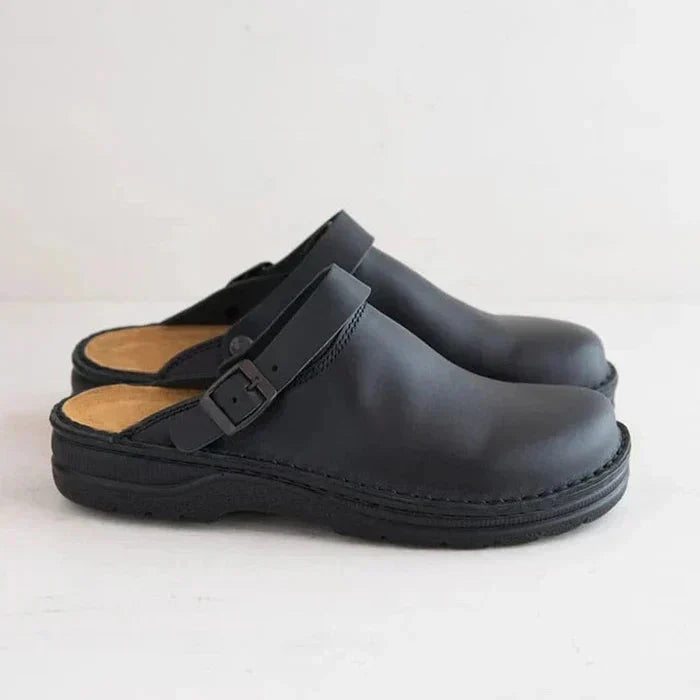Eckhart | Orthopaedic Leather Clogs with Thick Sole | Stylish Comfort for Everyday Wear
