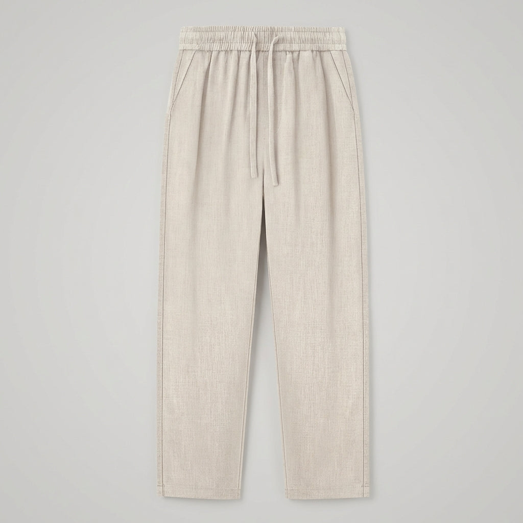 Elegant Comfort | Cropped Pants with Elastic Waist & Drawstring | Versatile Linen Trousers for Effortless Style