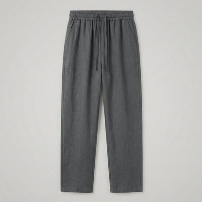 Elegant Comfort | Cropped Pants with Elastic Waist & Drawstring | Versatile Linen Trousers for Effortless Style