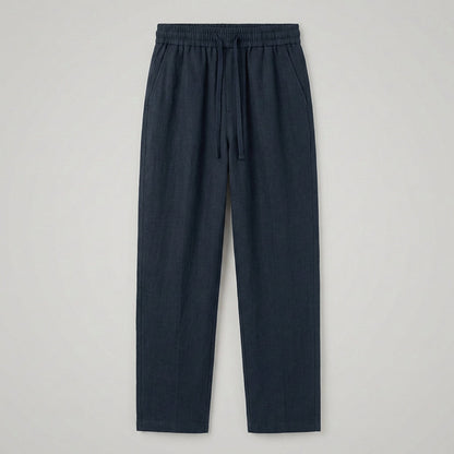 Elegant Comfort | Cropped Pants with Elastic Waist & Drawstring | Versatile Linen Trousers for Effortless Style