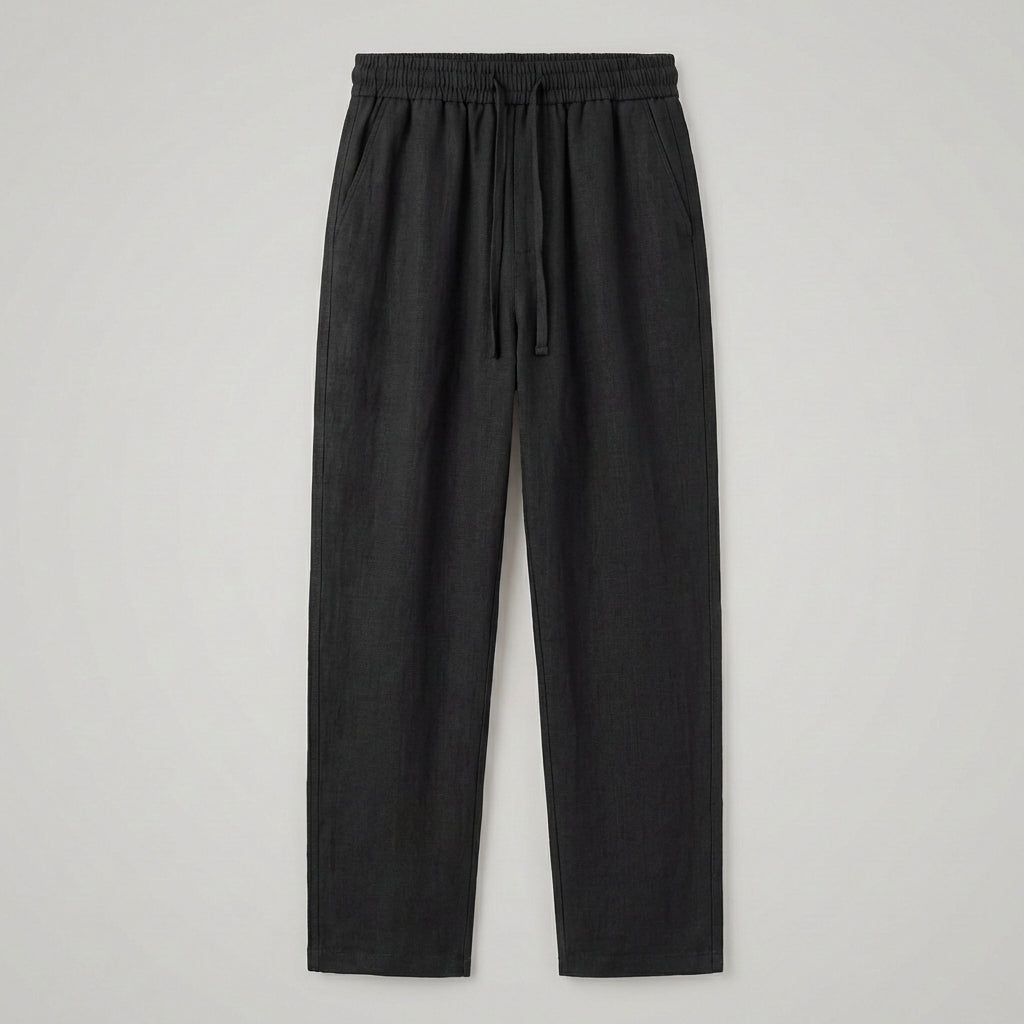 Elegant Comfort | Cropped Pants with Elastic Waist & Drawstring | Versatile Linen Trousers for Effortless Style