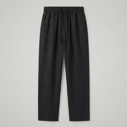 Elegant Comfort | Cropped Pants with Elastic Waist & Drawstring | Versatile Linen Trousers for Effortless Style