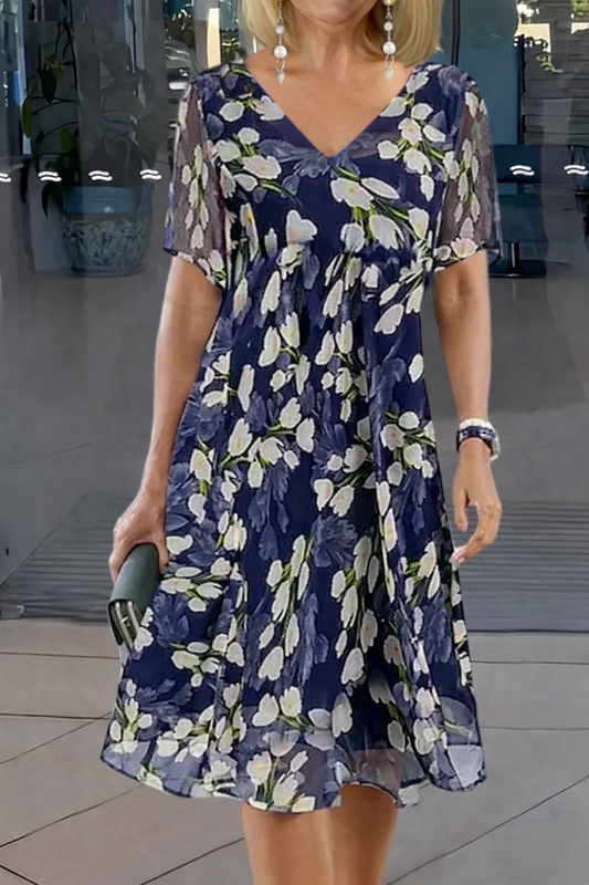 Elegant Floral A-Line Dress for Women with Lightweight Fabric | Effortless Summer Style