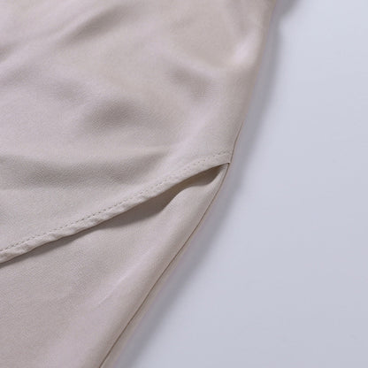 Elegant Long Chiffon & Satin Dress | V-Neck Maxi Cocktail Dress for Formal Occasions