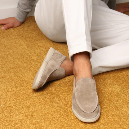 Elegant Men's Suede Loafers with Slip-On Design for Effortless Style