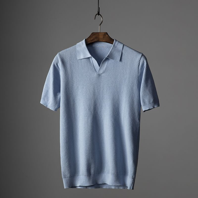 Elevated Essentials | Men's Polo Shirt with Textured Fabric | Versatile Summer Staple for Effortless Style
