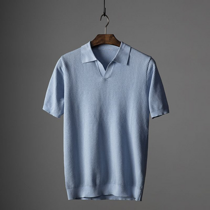 Elevated Essentials | Men's Polo Shirt with Textured Fabric | Versatile Summer Staple for Effortless Style