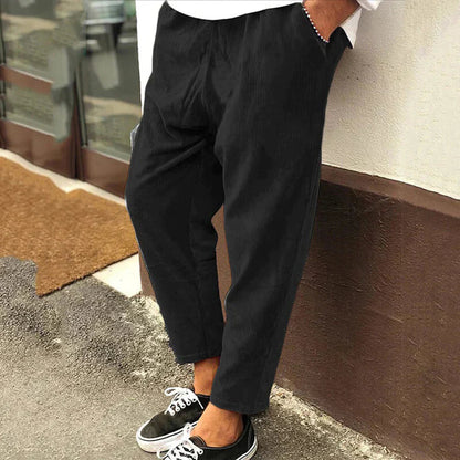 Everyday Essentials | Men's Pants with Elastic Waistband | Comfortable Straight Leg Design for Versatile Style