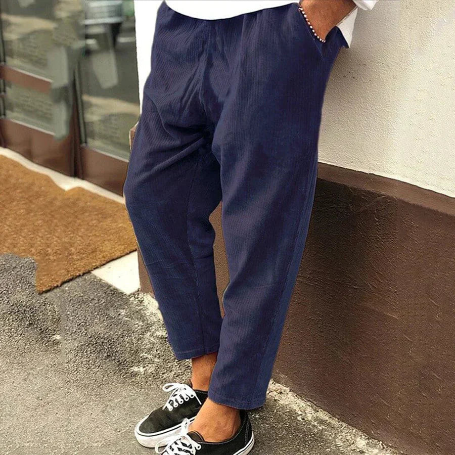 Everyday Essentials | Men's Pants with Elastic Waistband | Comfortable Straight Leg Design for Versatile Style